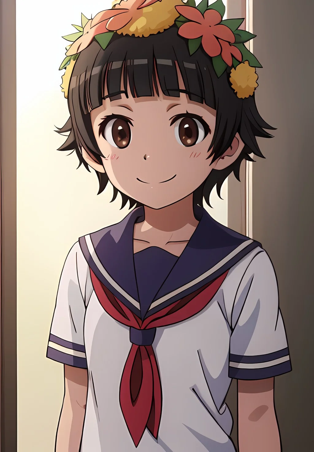 <lora:IndexAndRailgun:0.6>, Kazari, smile