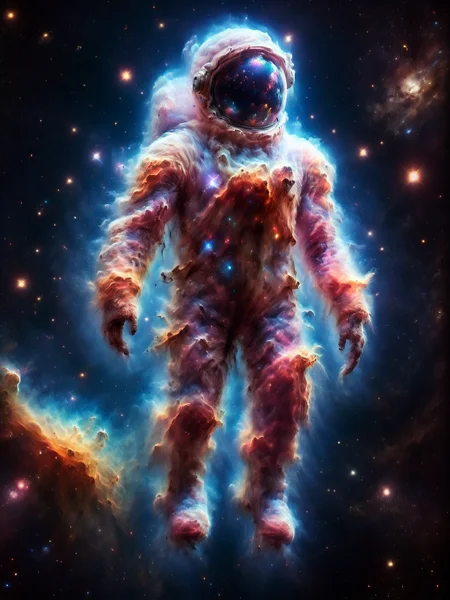 astronaut made of mad-nbla floating in space <lora:Space_Nebula_Style_SDXL:1.1>, (masterpiece:1.2), best quality