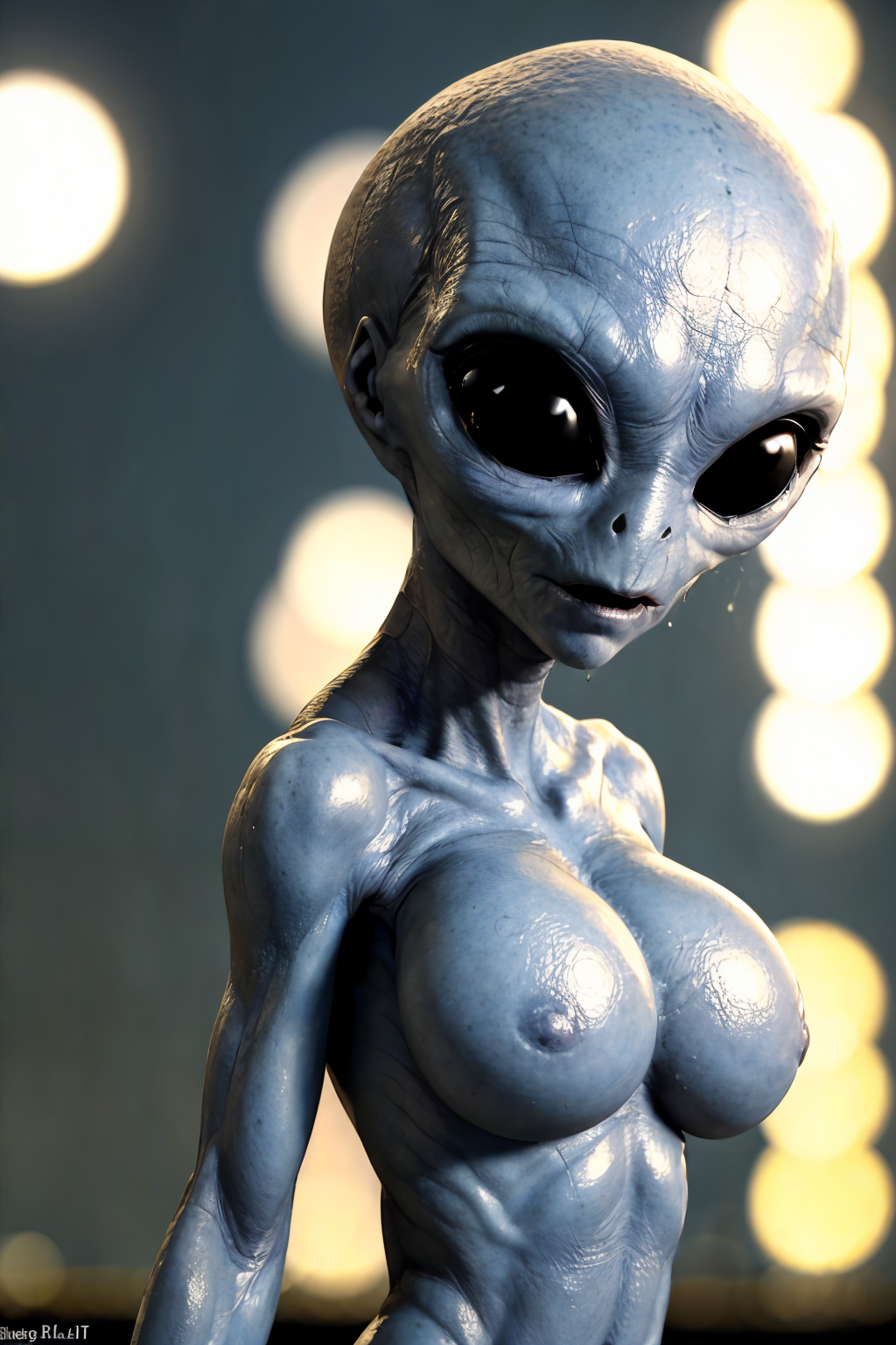 (Realisitc:1.5) alien woman, big breasts, big dark nipples <lora:EdobAlienFemale_v1.0:0.8>
