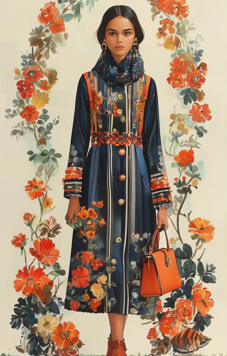 masterpiece,best quality,<lora:tbh317-sdxl:0.9>,illustration,style of Tory Burch tech genius teenage girl