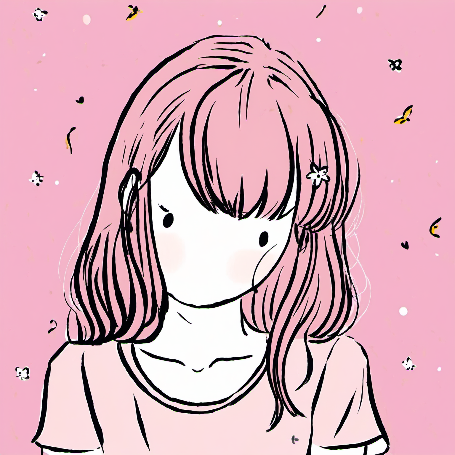 <lora:little_guy_xl>,1girl,upper body,pink theme,