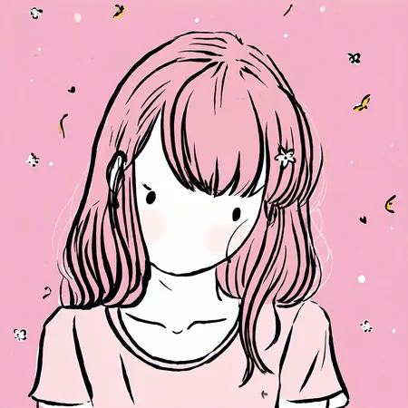 <lora:little_guy_xl>,1girl,upper body,pink theme,