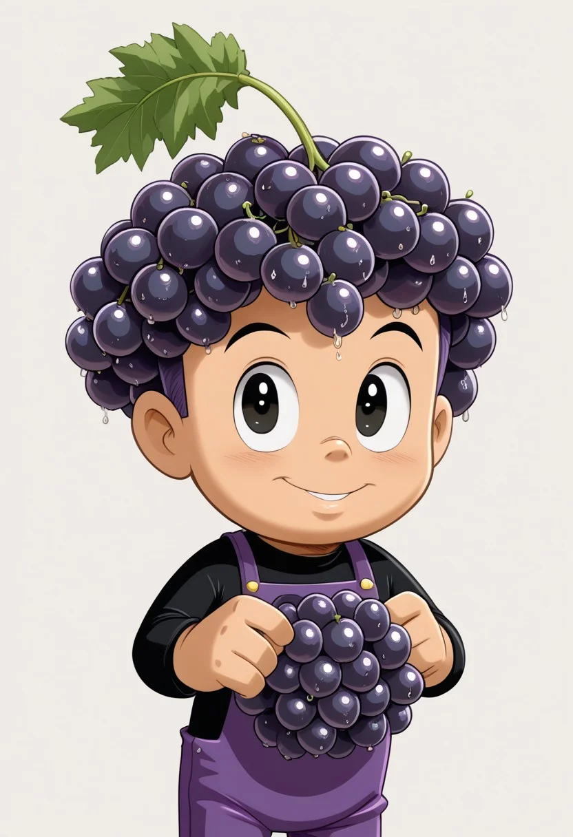 minion made of Grape products, CuteCartoonStyle