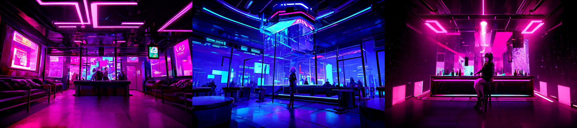 highly insanely detailed, masterpiece, top quality, best quality, highres, 4k, 8k, RAW photo, (very aesthetic, beautiful and aesthetic), 
__lazy-wildcards/subject/env-bg-interior/cyberpunk_club/prompts__, 
<lora:Cyberpunk_Club:0.7>, 
(1girl:1.3), 1other, 
__lazy-wildcards/dataset/background__,âââ