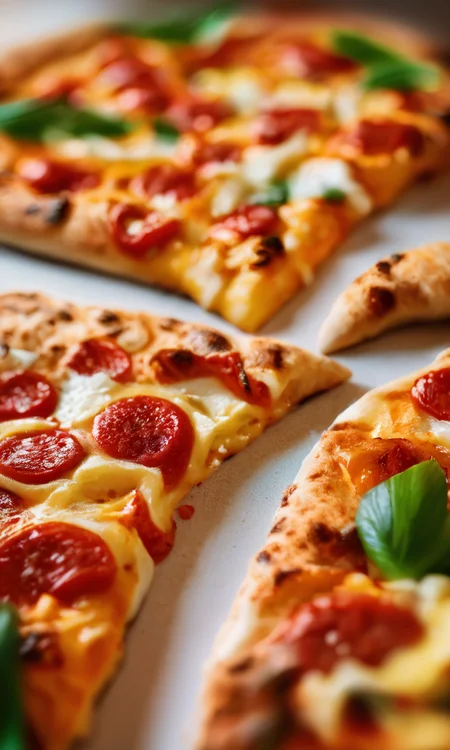 score_9, score_8_up, score_7_up, score_6_up, score_5_up, score_4_up, close up, pizza, commercial photo, p1zz4, ((basil pepperoni toppings))
