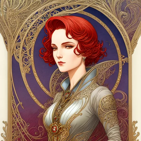 painting, portrait, half body Art Nouveau Style, the devious male thief, short red hair, on deck of a steamboat, dark style, dark sky, pale, unadorned grey suit, lockpick, lock, steampunk by moebius, masterpiece, best quality, intricate, highly detailed:1.1, drawing, Jean Giraud, <lora:add_detail:1>, <lora:Moebius:0.7>, <lora:Nouveau_last:1> border, muted colours,