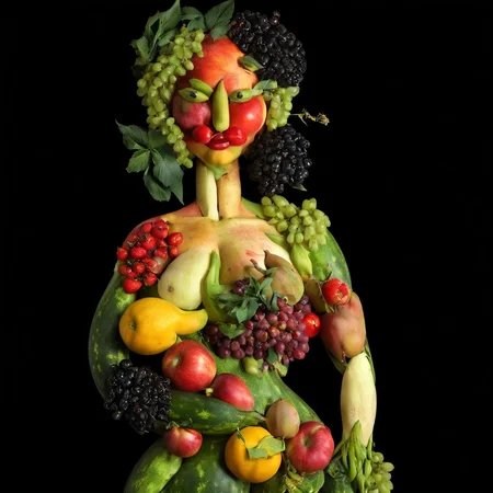 <lora:SDXL_Fruits_Sa_May:1> made from fruits, a body of a woman