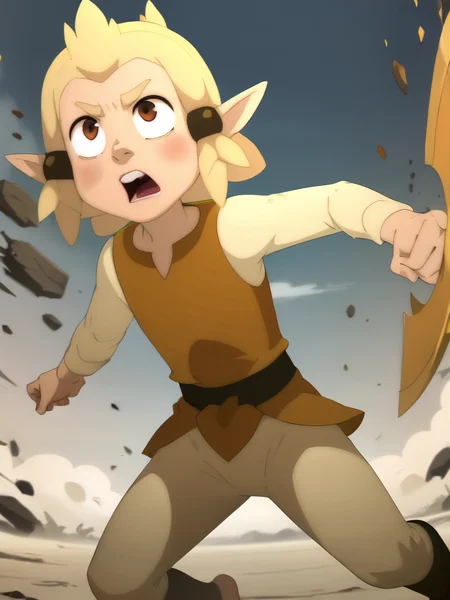 <lora:PonyQuality_V3.3:0.8>,<lora:Wakfu_CharacterPackV02:1>,flopin,<lora:2.5DCartoonV2:0.8>,solo,epic,fight,bow,