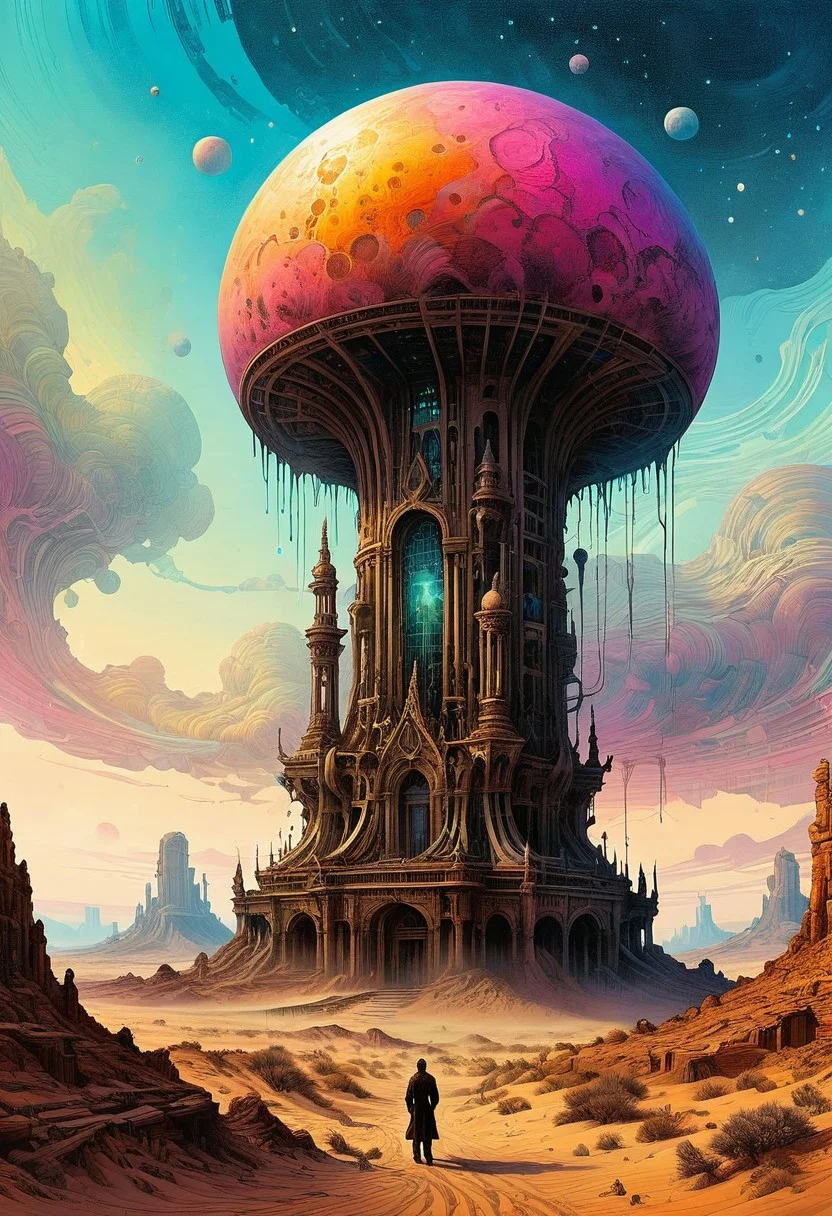 splash art, digital painting,polkadot 60's pastels color, in front of a crowd, art Nouveau, baroque, trending on a planet intricately detailed, the surreal figure appears to be composed of translucent energy, a tower in a desert, landscape by person achievements, frustrations, obsolescence of methods, surreal photo, inside the surreal landscape of warped geometry and digital artwork by Beksinski,
<lora:InkArtXL_1.2:0.4> <lora:FaeTastic:0.35> . incredibly lifelike, high contrast, well defined .