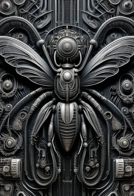 detailxl, high quality,
(black blank background:1.2)
(mechanical, organs, engine, wires, huge insect, wings, multiple legs:1.4),
(illustration by HG Giger:1.8)