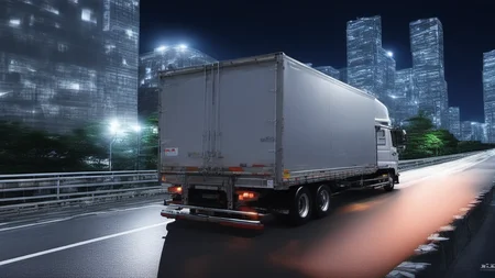 masterpiece,(bestquality),highlydetailed,ultra-detailed,illustration,(driving:1.5),Japanese truck,(nightime),cityscape,Expressway,vehicle_focus,<lora:add-detail-xl:1>,<lora:Japanese_truck_2025.1.1:1>,