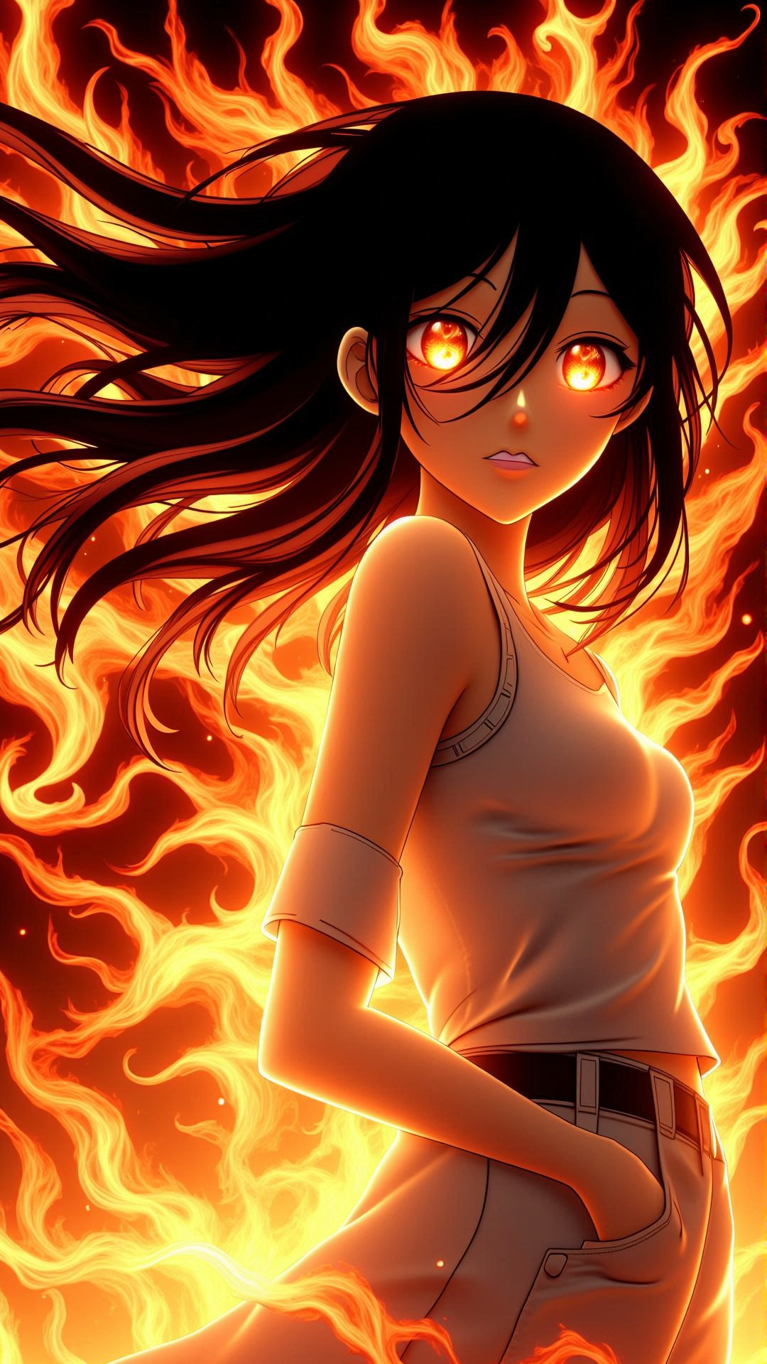 ElementMix Made from fire element: Fire a girl in her 2 0 s with wavy black hair by makoto shinkai and tomoyuki yamasaki, madhouse, trending on pixiv
<lora:ElementMixFlux:0.9>