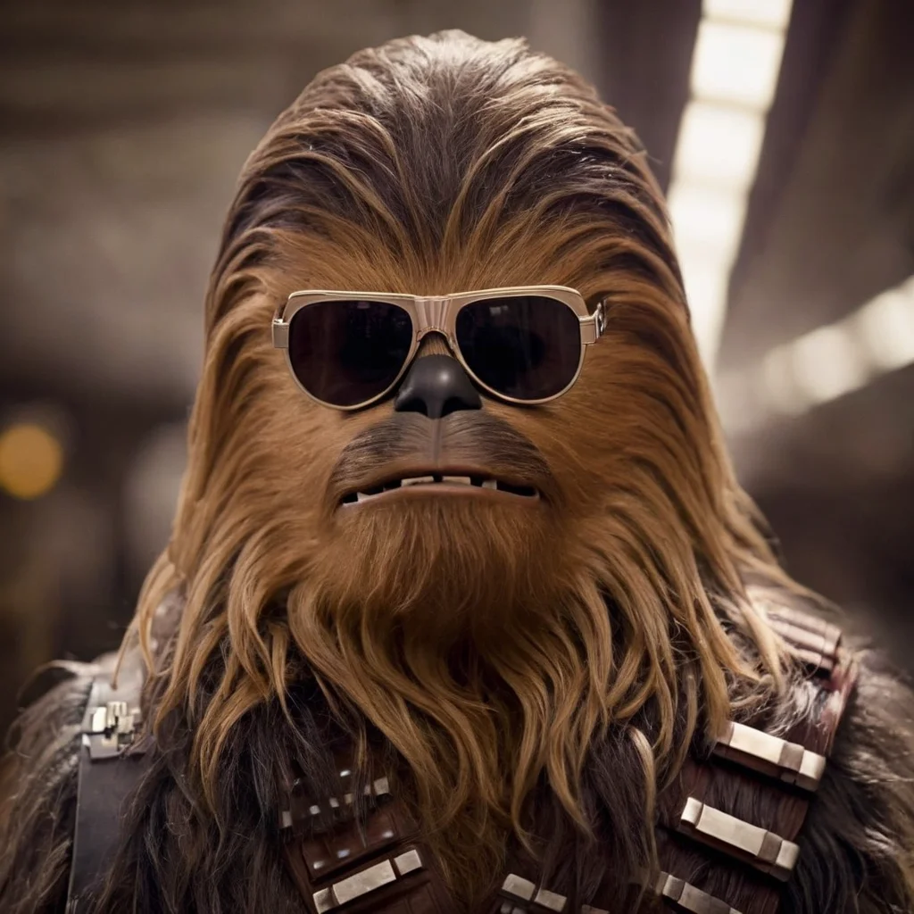 cinematic film still of <lora:Chewbacca:1.2>
Chewbacca a chewi - o - chewi character wearing glasses In Star Wars Universe, shallow depth of field, vignette, highly detailed, high budget, bokeh, cinemascope, moody, epic, gorgeous, film grain, grainy