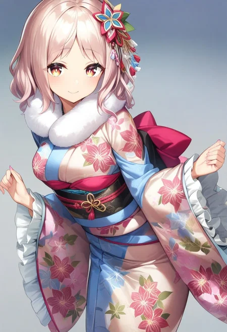 masterpiece, best quality, very aesthetic, absurdres,
1girl, ayasaki tsumugi, solo, print kimono, closed mouth, smile,
<lora:LoraXLV31_cosTsumugi_v1:1>