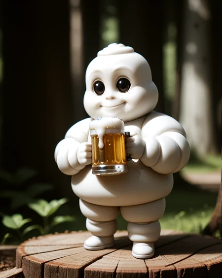 score_9, score_8_up, score_7_up, chibi michilen man, small, cute, chibi, holding a beer,
<lora:MM:0.8> hud_michelin, <lora:zhibi:1>, zhibi, <lora:0715 dark forest_v1_pony:1> ruanyi0715,dappled sunlight,dark
