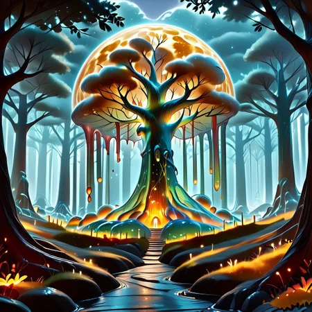 {{ (  score_9, score_8_up, score_7_up, score_6_up, Masterpiece, Highly Detailed, 8k, Volumetric Lighting, Shadows, Proper Lighting Effects, Full body Shot, sl1m3d, slime-morph ) }}
BREAK
{{ Detailed Background ( Deep Forest, Nighttime, Full Moon, Stars, Sparse Clouds ) }}
BREAK
Kittens Playing In The Woods