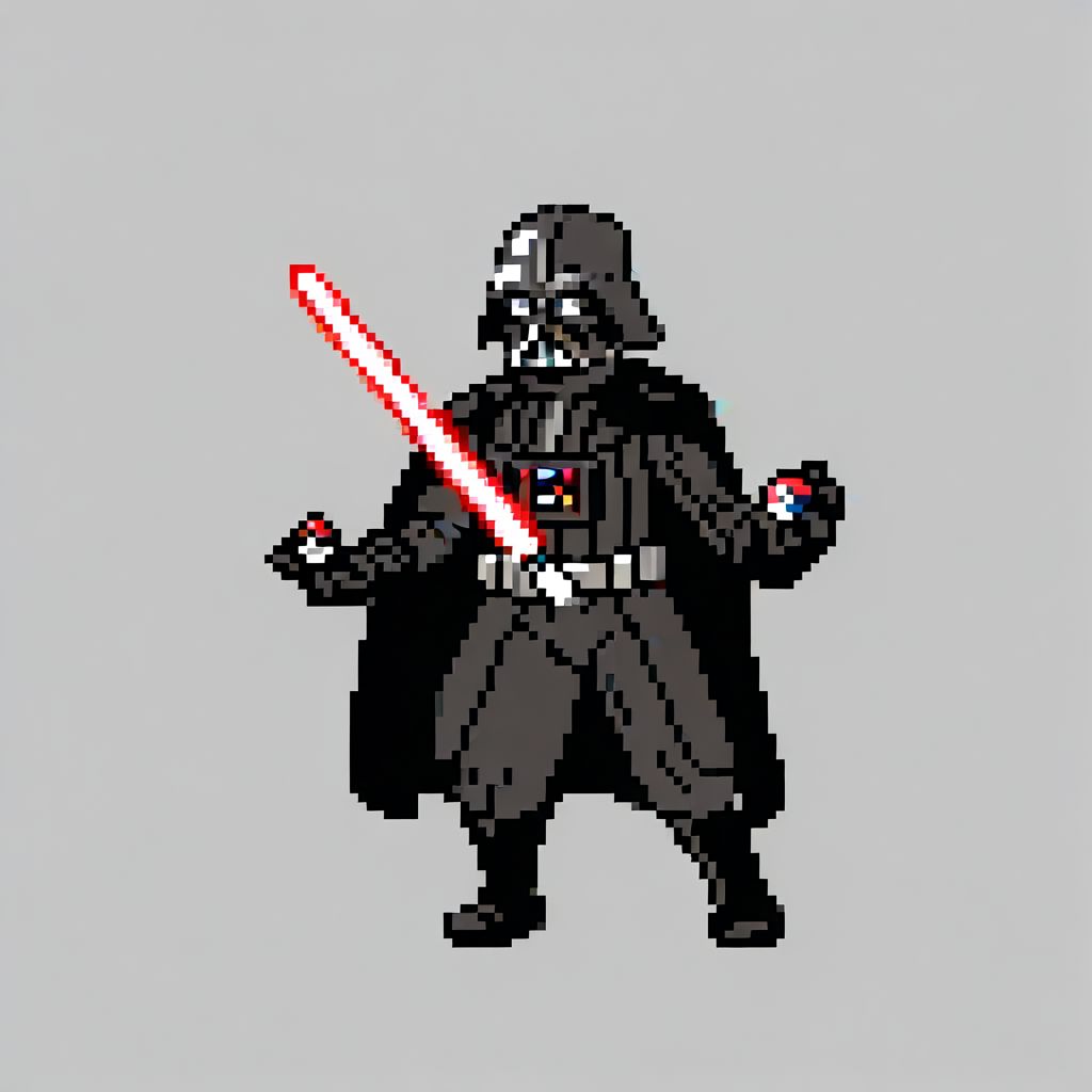 Darth Vader, simple background, (holding pokeball:1.2), holding lightsaber