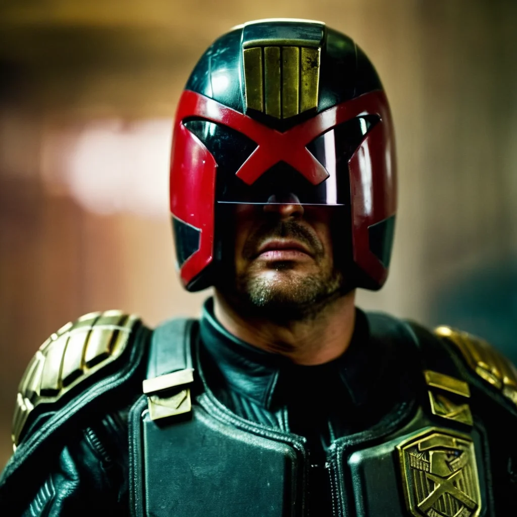 cinematic film still of <lora:Judge Dredd:1>
Judge Dredd a man in a helmet and a chain around his neck, shallow depth of field, vignette, highly detailed, high budget, bokeh, cinemascope, moody, epic, gorgeous, film grain, grainy