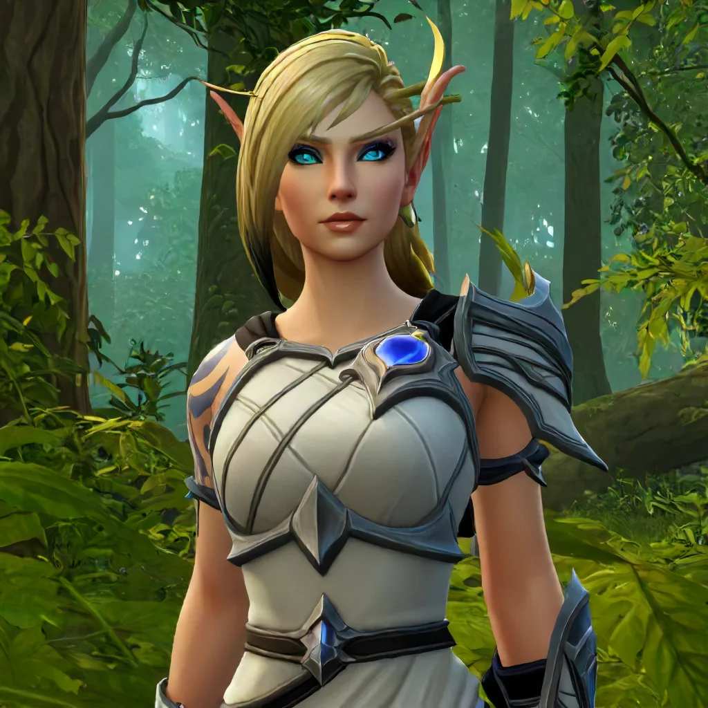 1girl, Alleria <lora:Alleria SDXL:.7>, in the woods