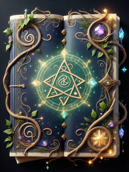 <lora:Fairy_Style_SDXL:1> An ais-fairy spellbook, its pages adorned with dancing runes and glimmering glyphs, inviting a journey into the mysteries of arcane knowledge.