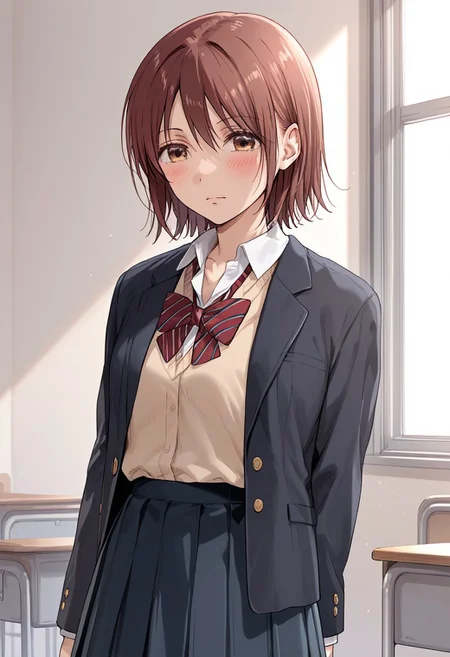 score_9, score_8_up, score_7_up, source_anime,(extremely detailed CG), (best quality), nagi,1girl,School uniform,