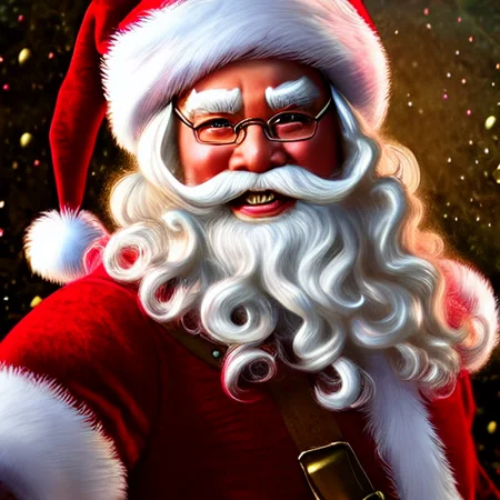orna ultra detailed fantasy-art illustration of santa of asian decent, detailed face,trending on artstation, dark fantasy, illustrated by Alex Horley, Sophie Anderson