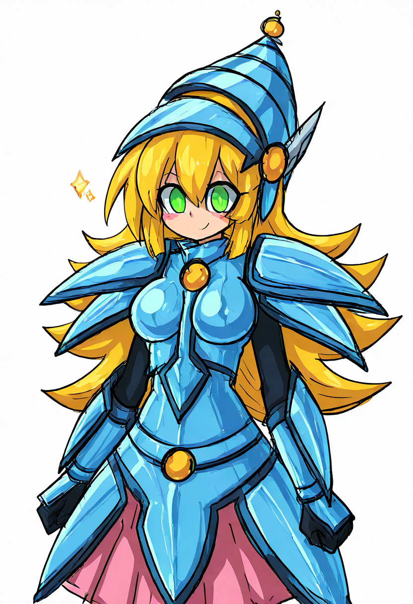 masterpiece, best quality, medium breasts, (curvy),   zzDMGDragonKnight, green eyes, long hair, blonde hair, hair between eyes, armor, helmet,  , <lora:DarkMagicianGirlDragonKnight_NAI:1.0>,, smile, looking at viewer, cowboy shot,  ,<lora:ToonCAT_NAI:1.0>,