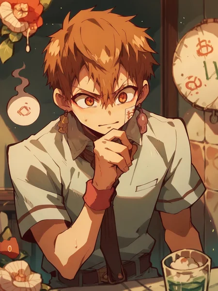 score_9, score_8_up, score_7_up, score_6_up, score_5_up, <lora:JSHkunXLP:1> jshkun, 1boy, brown hair,