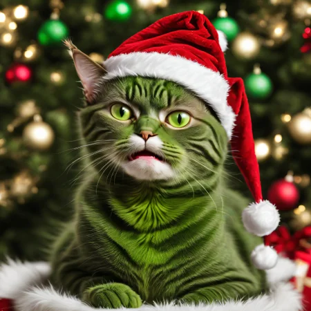 christmas grinch cat