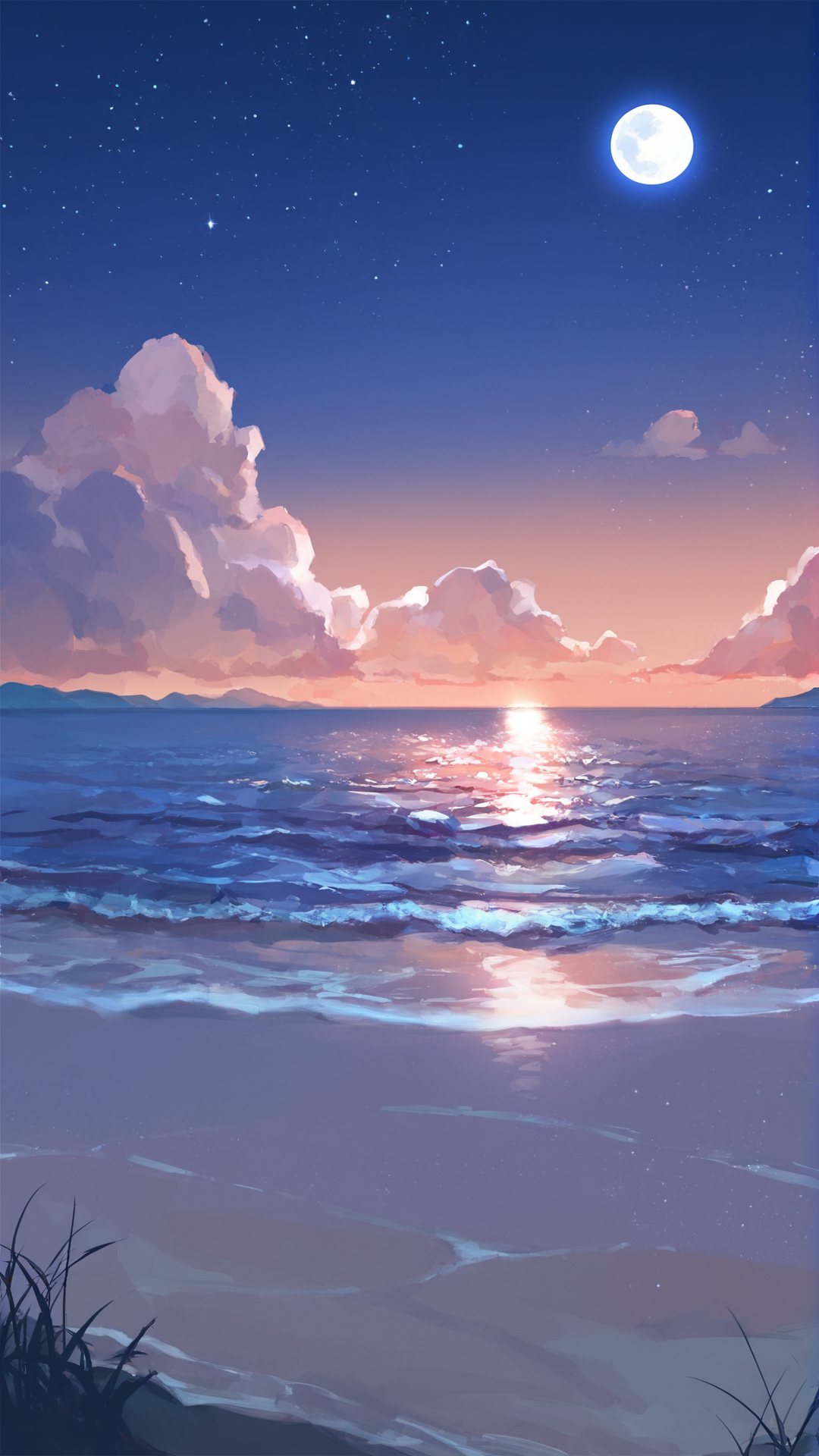 score_9, score_8_up, score_7_up, source_anime,
best quality, masterpiece, ultra detailed,
landscape
night, moon, stars, sky, beach, water, 
amazing background, outdoors,
<lora:Everlasting_Summer_Vanilla_Backgrounds_by_GraffMetal:1>,
