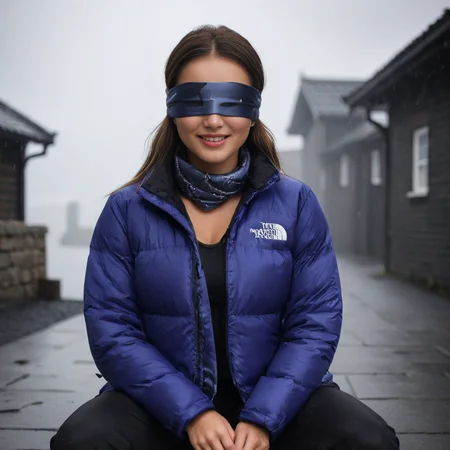 (((dark cinematic still with dark vibes))),one squatting one british professional women,<lora:pufferdown_tnf_nuptse:0.7> tnf_nuptse jacket , satin_scarf_blindfold,smile,beautiful eyes,tea,stormy weather (mouth closed)
<lora:satin_scarf_blindfold:0.7>
<lora:RMSDXL_Creative:1>