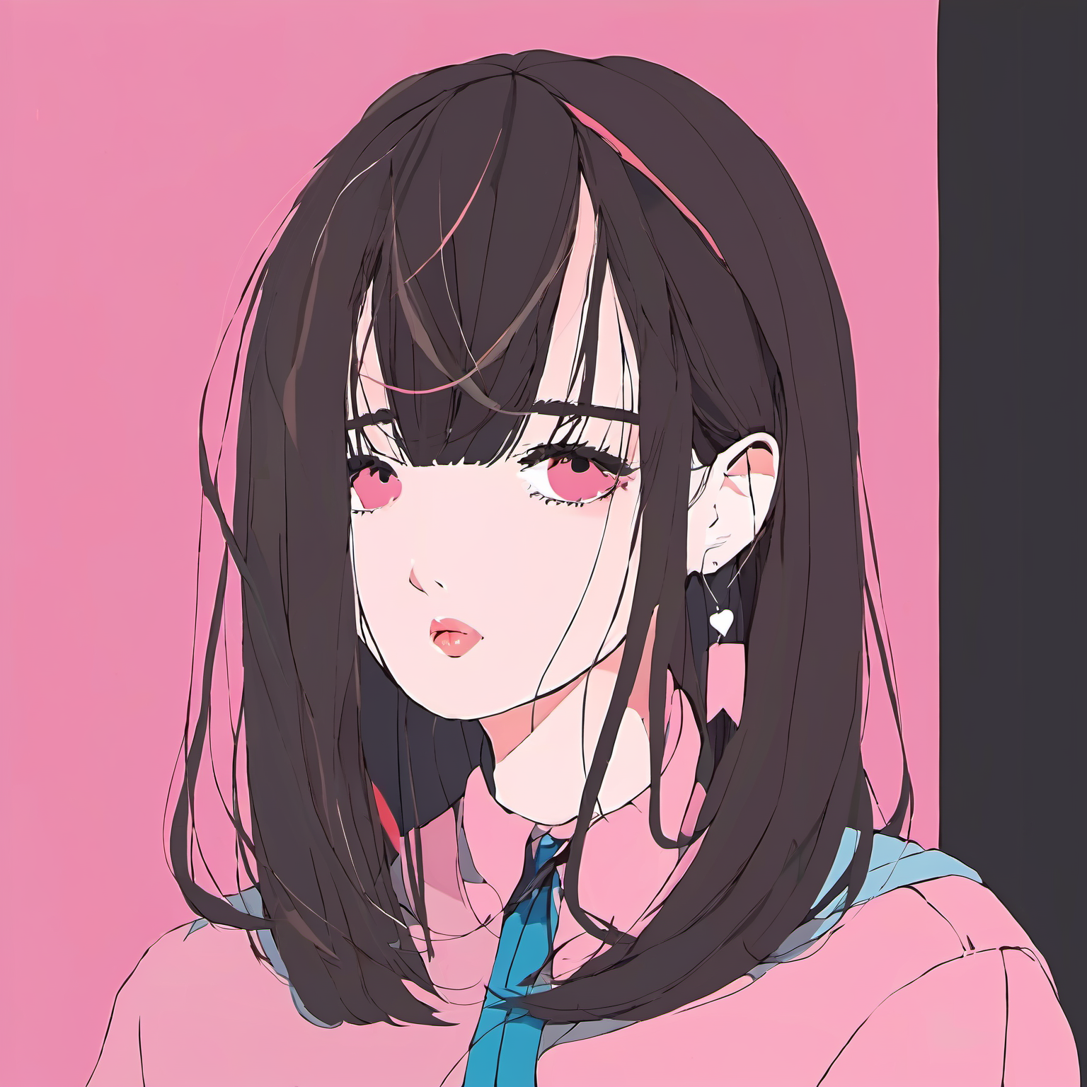 <lora:mourning_girl_xl:0.8>,1girl,pink background,