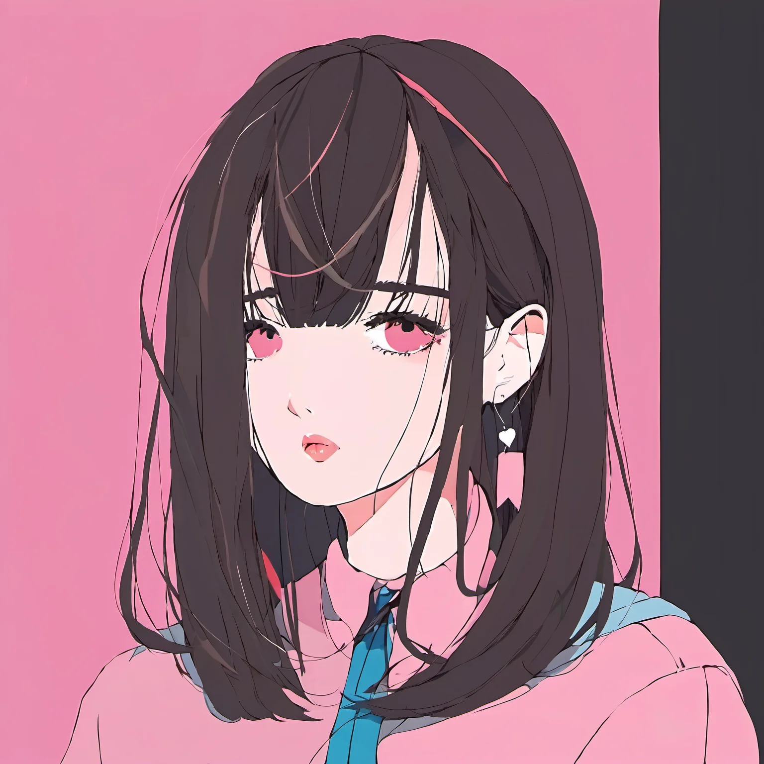 <lora:mourning_girl_xl:0.8>,1girl,pink background,