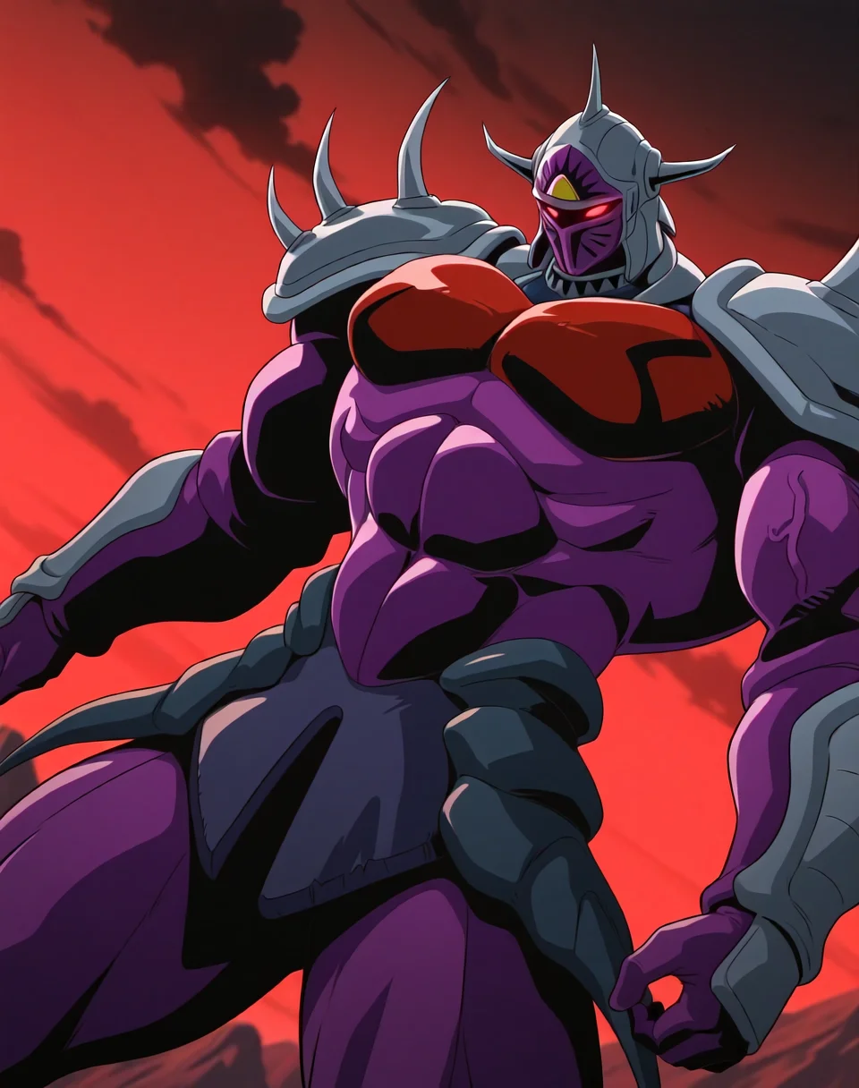 <lora:Lanacuras_(Shinzo)_(Illustrious)_(AD):1> Lanacuras, muscular, Shinzo,
exterior, vivid anime dark sky with black clouds, mountains, nature, end of the world background, red and green clouds in the sky, fighting,
dynamic action, dutch angle, cowboy shot, detailed face, detailed eyes, glowing red eyes,
hyper muscular, end boss, large wide rounded protruding pecs, bulging muscles, large rounded muscular shoulders, large biceps, large thighs, abs, red pecs, perfect hands, peak physical conditioning, pinnacle of manly perfection, perfect physique, veiny muscles, commanding oppressive presence,
BREAK: very awe, aesthetically pleasing, masterpiece, best quality, amazing quality, very aesthetic, perfect depth of field shot,
BREAK: lazympos, lazypos (2),