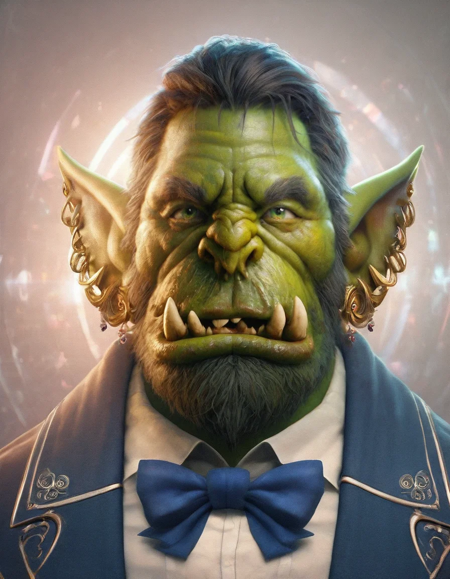 wowrcs, orc face, Academic art, bows, <lora:ral-wowrcs-il:1>, fabulous colors, sharp focus, shiny, best, professional creative, gorgeous, ambient illumination, handsome, highly detail, illustrious