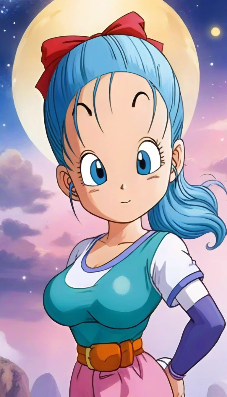 ethereal fantasy concept art of  <lora:BulmaXL:.8> bulma <lora:add-detail-xl:1>add detail <lora:Bikini_02_lora:1>bikini<lora:breasts_slider_v2:5>large breasts  . magnificent, celestial, ethereal, painterly, epic, majestic, magical, fantasy art, cover art, dreamy