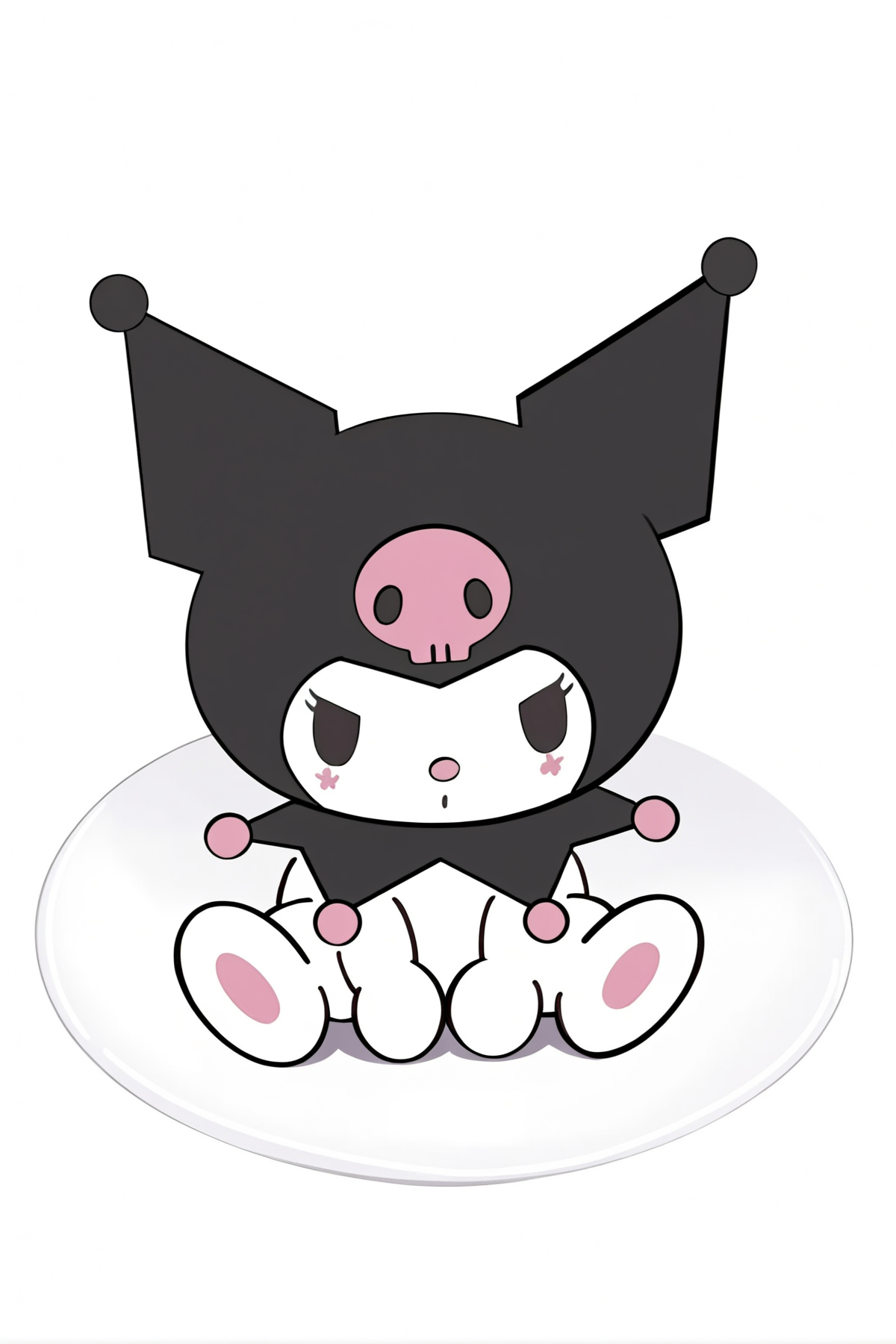 8k, best quality, masterpiece, (ultra-detailed), (high detailed skin), full body, white background, solo, looking at viewer, 
<lora:kuluomi-neta2-Tanger-000014:1>,kuluomi cat, default clothes, black cat ears, forehead skull mark, Black head covering, cute anime pet, no humans,animal focus,