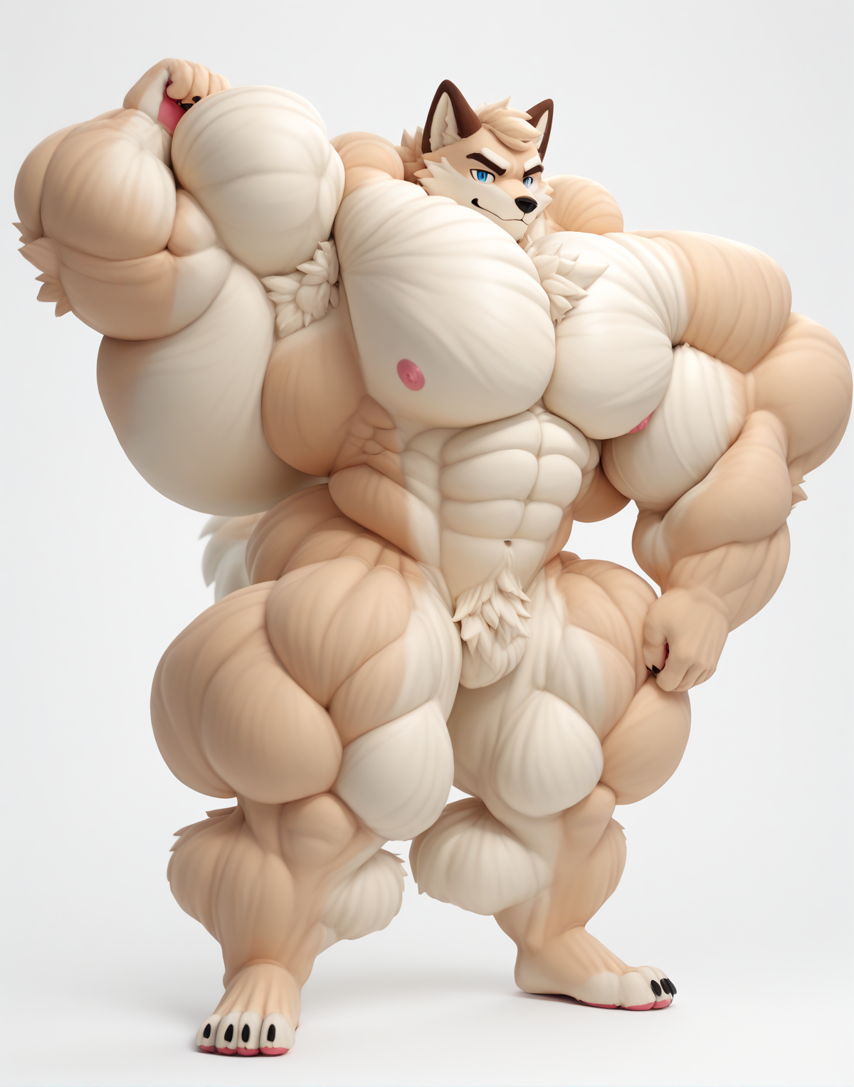 score_9, score_8_up, score_7_up, score_6_up, score_5_up, score_4_up, hyper growth, hyper Muscular, fursuit muscles, Super muscles Bulk Up, Super muscular Bulk Up, there is a cat that is standing up with a fist, furry art!!!, muscular werewolf, furry anime, very very beautiful furry art, furry art, furry body, furry character, furry fursona, fluffy body, fursona furry art commission, pov furry art, fursona art, furry wolf, furry fantasy art, commission for high res, furry chest. ,hyper growth, hyper muscular, fursuit muscles,3D render" CyberRealistic, Photorealistic, hyperrealistic,Wolf, male, muscular, fursuit, anthro