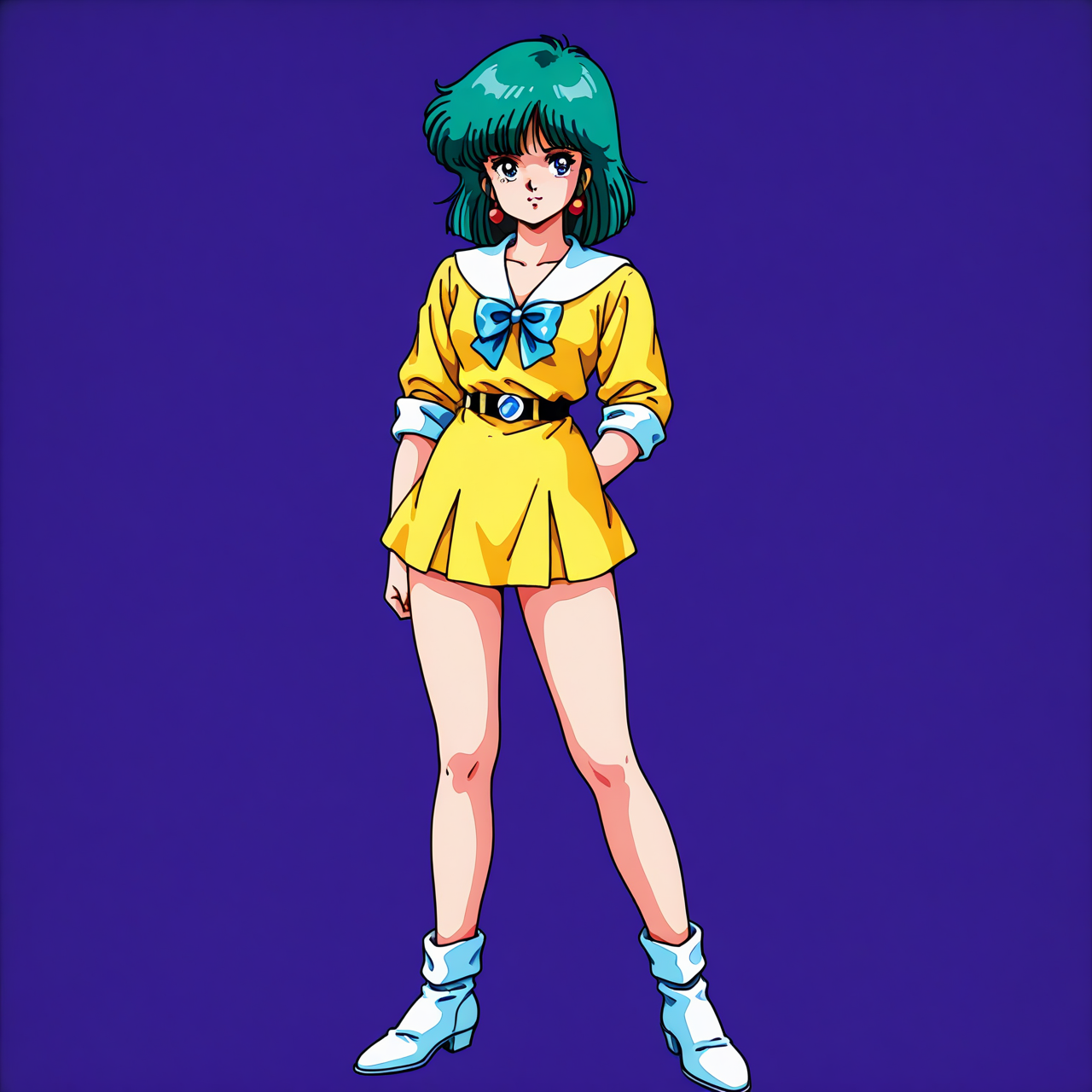 <lora:moto-girl-IL_v1:0.4>moto-girl, 1girl, 1980s(style), bangs, solo, retro artstyle, BREAK
full body, standing,
beatuiful face, best quality,
no background,