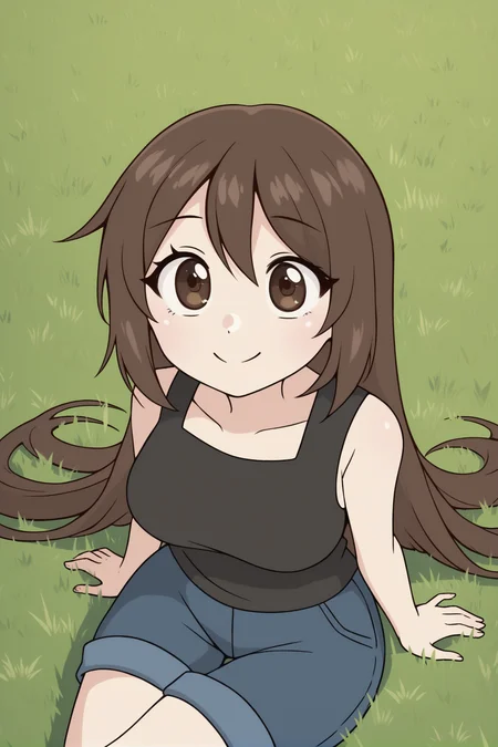 <lora:Emirichu:1> emirichu, long hair, brown hair, brown eyes
park, trees, grass, sitting sitting on grass, tall grass, from above, looking up, smile, score_9, score_8_up, score_7_up,1girl,solo female, epic photograpy, extremely detailed, high quality, absurd res, high res, BREAK
