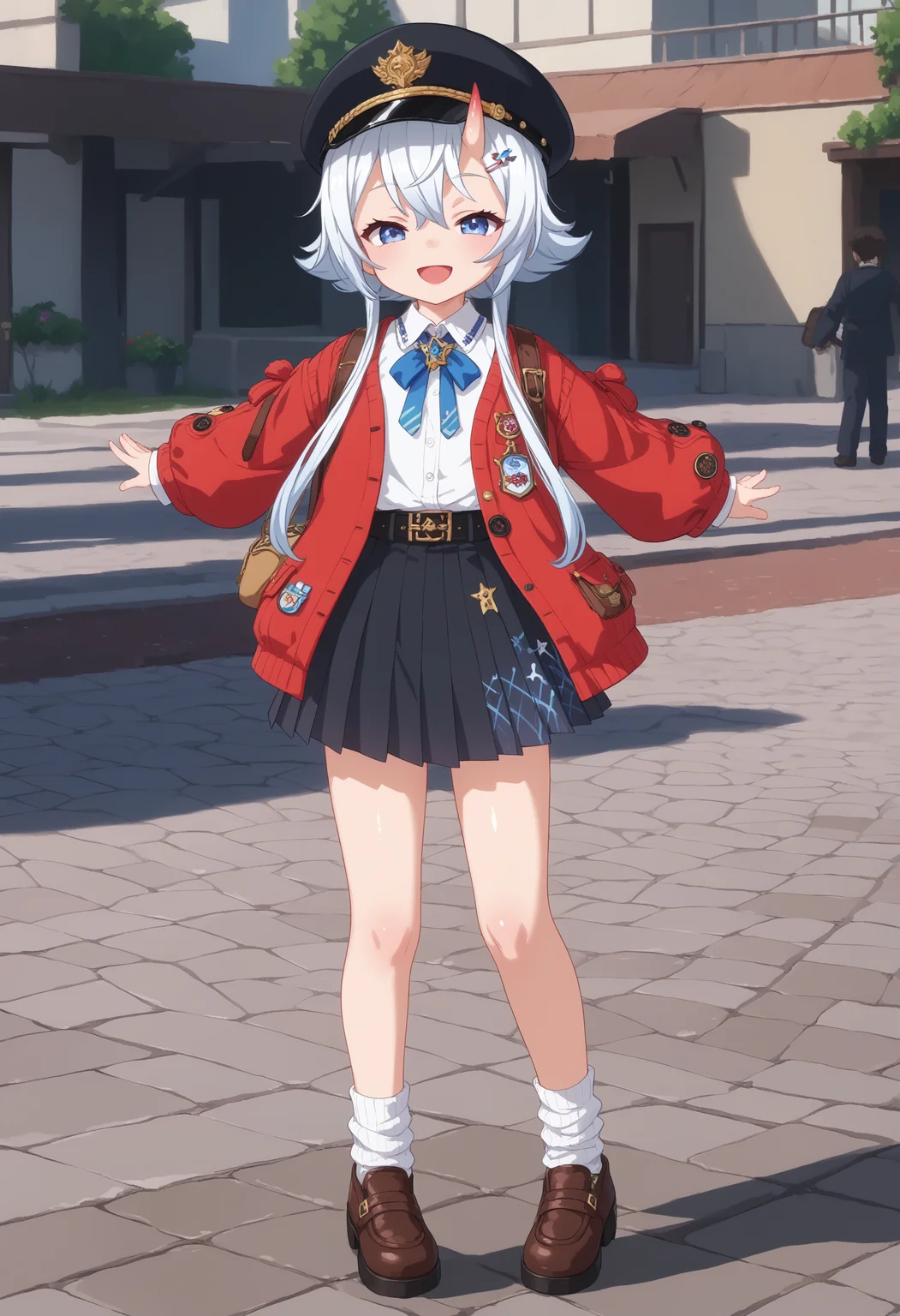 score_9, score_8_up, score_7_up, BREAK source_anime, masterpiece, anime screencap, shiny skin,
1girl, solo, smile, open mouth, full_body_shot,
sakiri,
<lora:sakiri.pony:1>