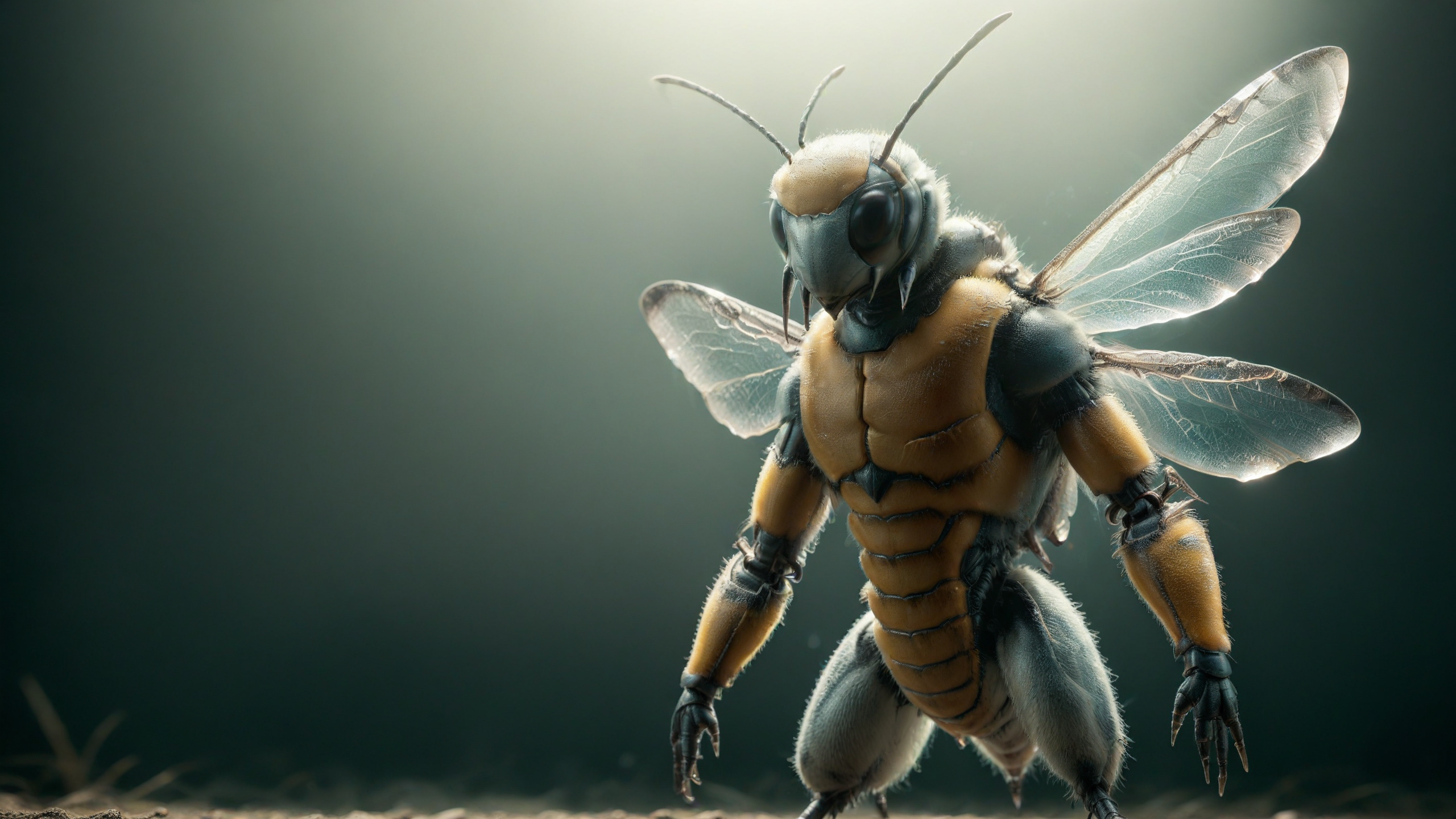 FULL BODY PIC, FAR SHOT, cinematic film still (single:1.6) (realistic:1.1) (beedrill:1.5) <lora:great_lighting:1>  <lora:Ice:1.1> . shallow depth of field, vignette, highly detailed, high budget, bokeh, cinemascope, moody, epic, gorgeous, film grain, grainy <lora:DetailMaximizer:1> <lora:DrippingCheeseStyle:0.1>