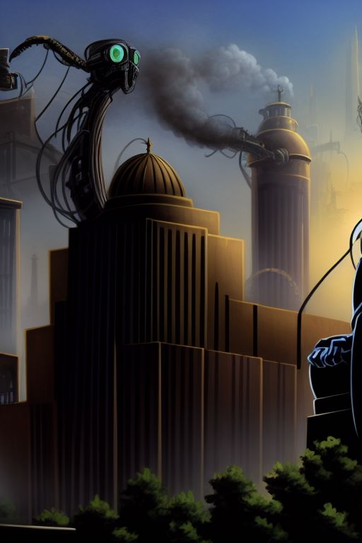 ((masterpiece,best quality)), absurdres, BREAK
mechanical arms, robes, hood, BREAK
((techpriest)), cyborg, mechanical face, mechanical limbs, gas mask, mechanical tentacles, (mechanical backpack), BREAK
1other, solo, holding pistol, firearm, handgun, pistol, gun, BREAK
factory background, smoggy sky, air pollution, smokestacks, BREAK
(Batman_the_animated_series )