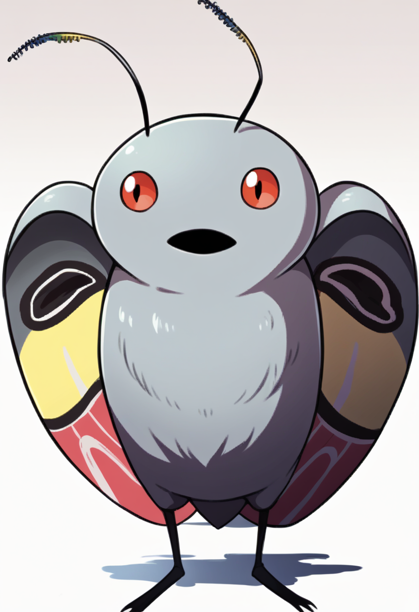 score_9, score_8_up, score_7_up, source_anime BREAK 1boy, solo,
<lora:zs_AwakeningPortraitsXL:1> awakeningportraits, portraits, white background
 <lora:Mothman-pdxl_Fp:1> mothman, pokemon \(creature\), red eyes, open mouth, antennae, grey skin, wings