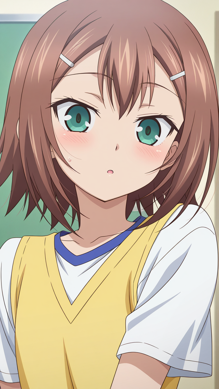 masterpiece, best quality, amazing quality, very aesthetic, absurdres, newest, anime screencap, <lora:checkpoint-e18_s864:1>, kinoshita hideyoshi, otoko no ko, brown hair, green eyes, short hair,