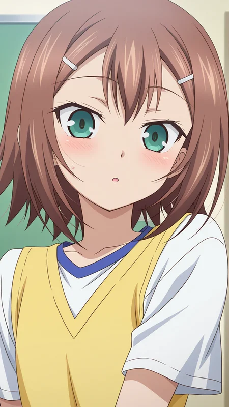 masterpiece, best quality, amazing quality, very aesthetic, absurdres, newest, anime screencap, <lora:checkpoint-e18_s864:1>, kinoshita hideyoshi, otoko no ko, brown hair, green eyes, short hair,