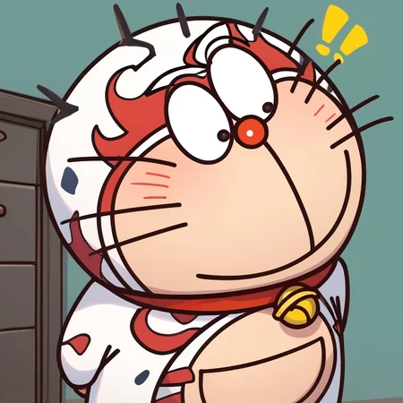 score_9_up, score_8_up, score_7_up, score_6_up, zPDXL2, <lora:DoraemonStareXL_Pony3:1.1>, DoraemonStare, doraemon,
high detail, upper body, green background, (surprised:1.2), rating_safe, sfw , masterpiece, newest, absurdres