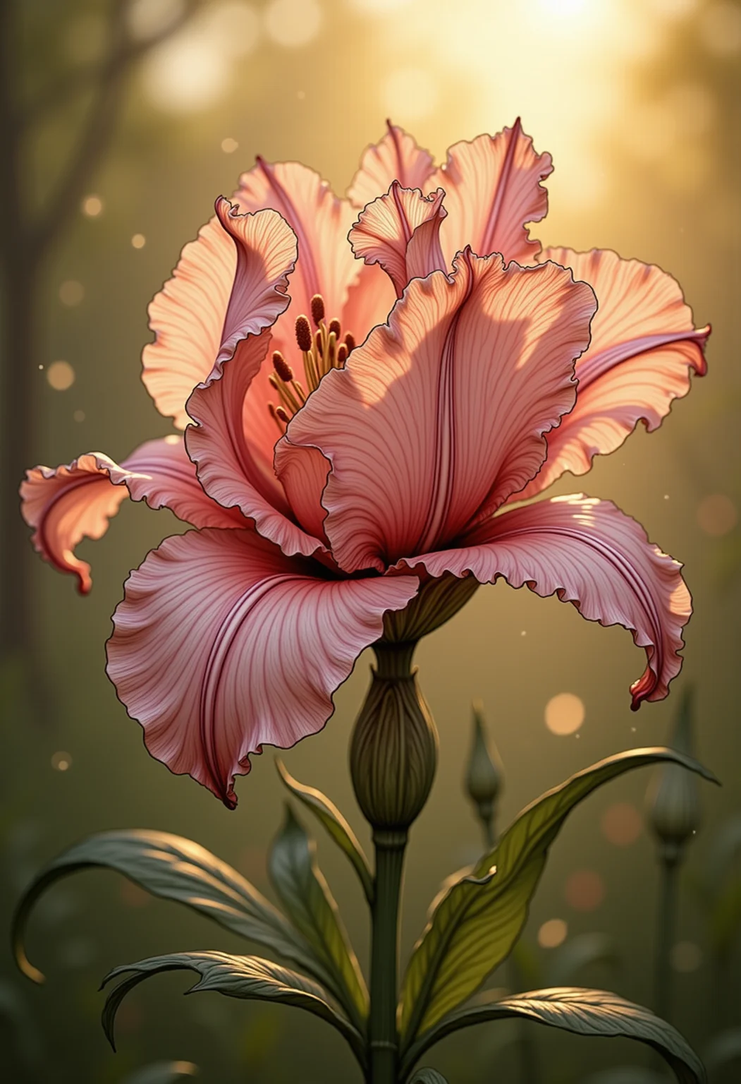hyp3rd3tail style, a flower in the morning sun