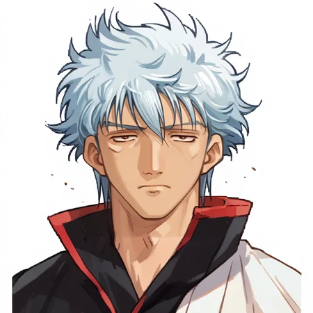 score_9, score_8_up, score_7_up, source_anime, 1boy, solo, bored
<lora:zs_SkyPortraitsXL:1> skyportraits, portrait, white background
<lora:GintokiSakata:1> gintoki, white kimono, hadanugi dousa, black shirt,