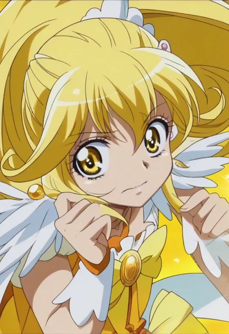 rating questionable, detailed background,yellow hair,yellow eyes,long hair,shiny skin, <lora:curepeace.pony:1>, curepeace,,,,,,,,,,,,,,,,,anime coloring, anime screencap, 1girl,Solo ,, anime,,,,official art, Uncensored ,Unedited ,,,,,,,,,,,,, ,,